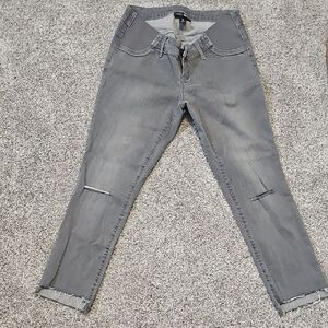 Maternity Indigo Blue Women's Cropped Jeans - Gray